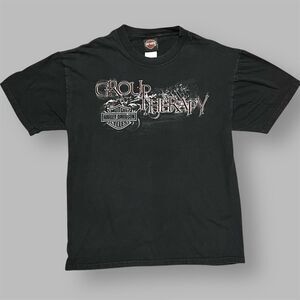 VTG Harley Davidson Y2K Mens L Black Shirt Myrtle Beach 2000 Group Therapy USA